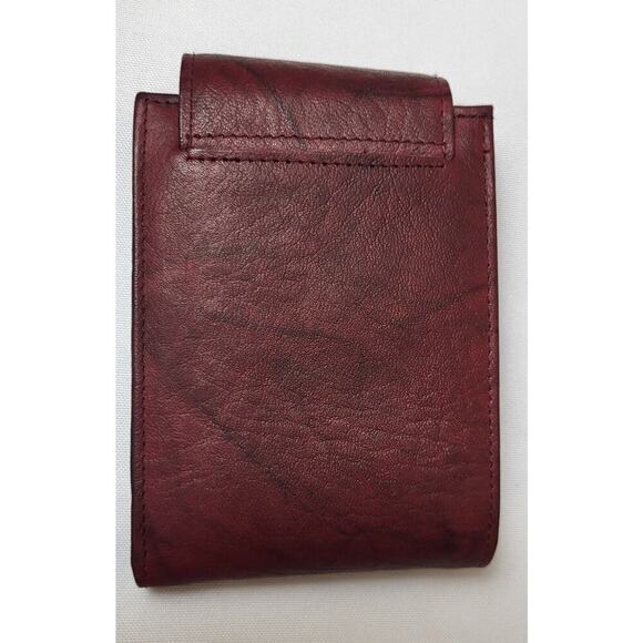Buxton Burgundy Red Leather Bifold Wallet - Picture 2 of 4